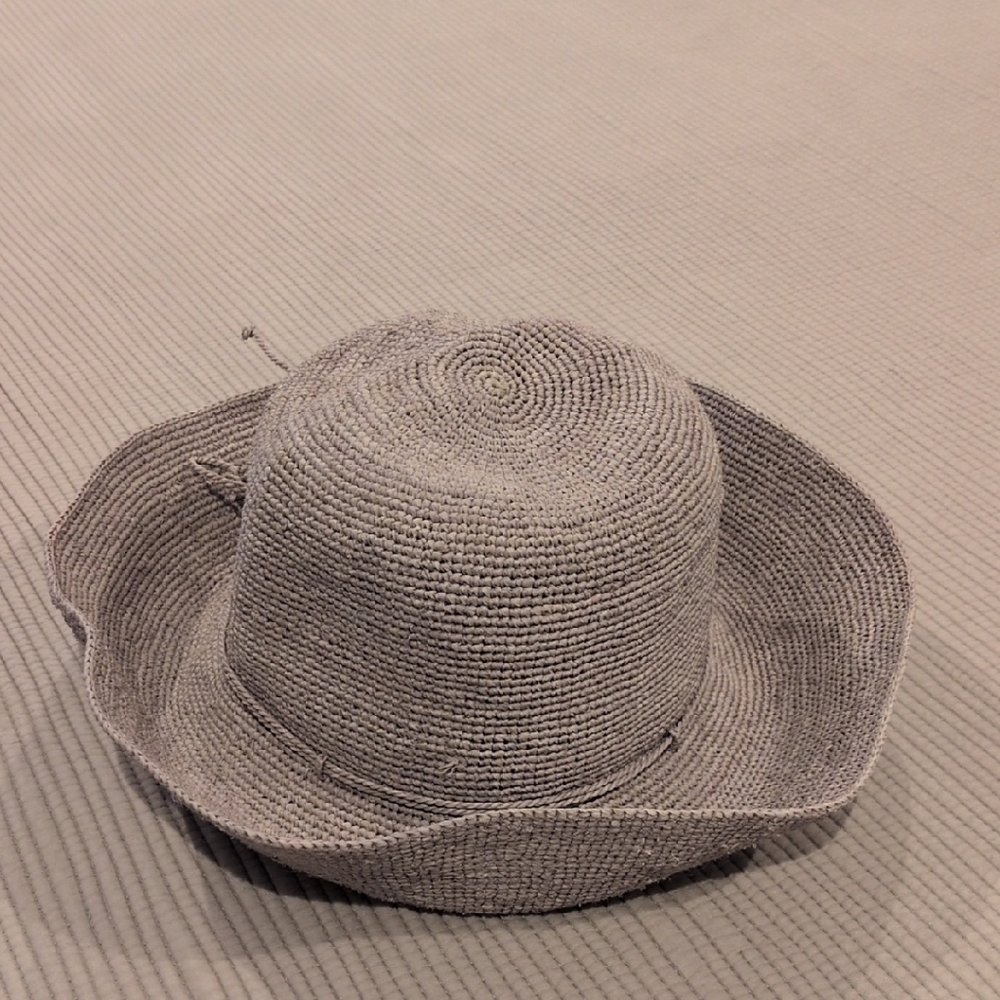 Gray Woven Sun Hat